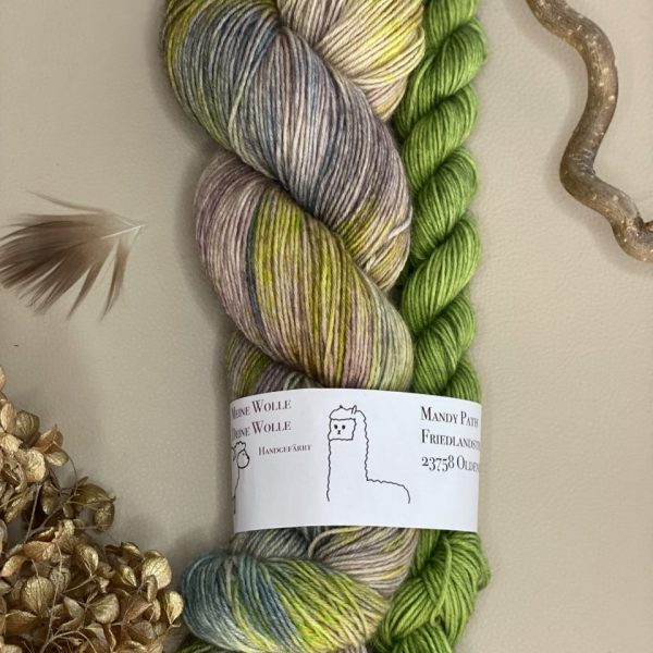 4-fach Sockenwolle basic mit Mini - Green Enchantment