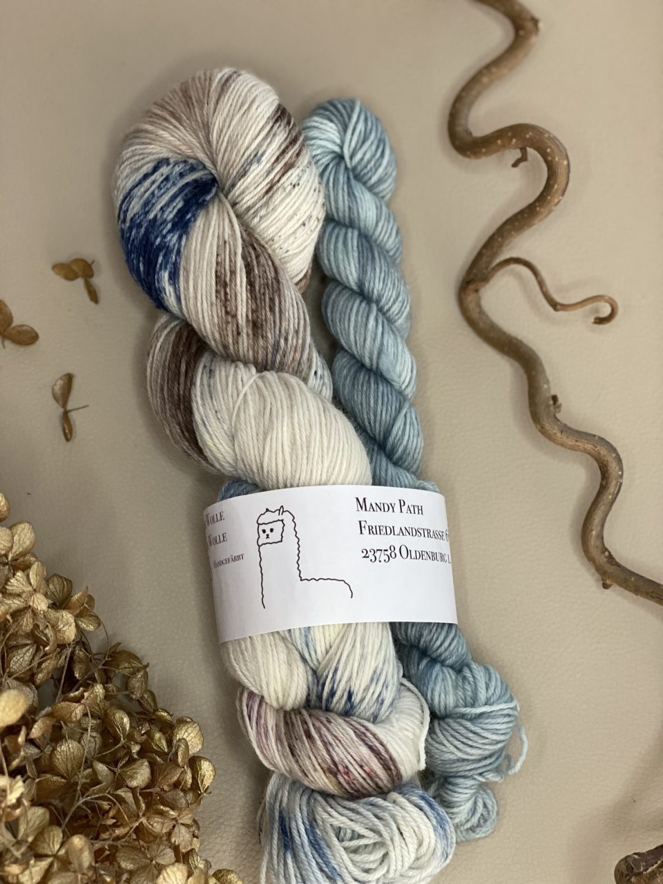 4-fach Sockenwolle fine - River Pepple - inklusive Mini