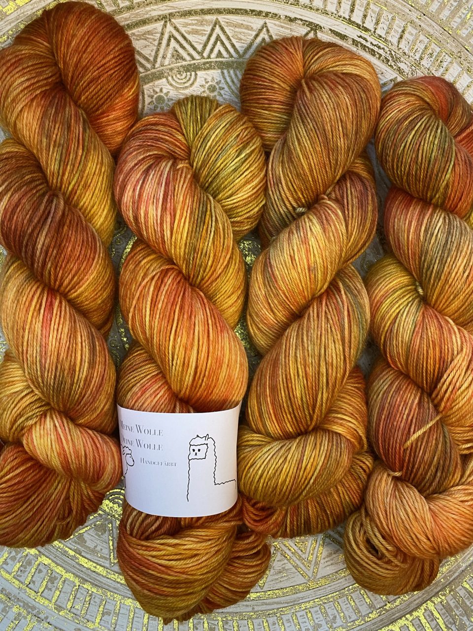 4-fach Sockenwolle fine - Sunset Flame – Bild 4