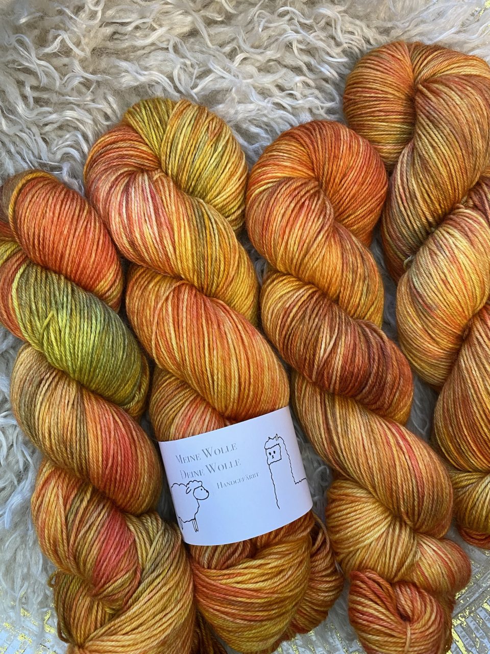 4-fach Sockenwolle fine - Sunset Flame