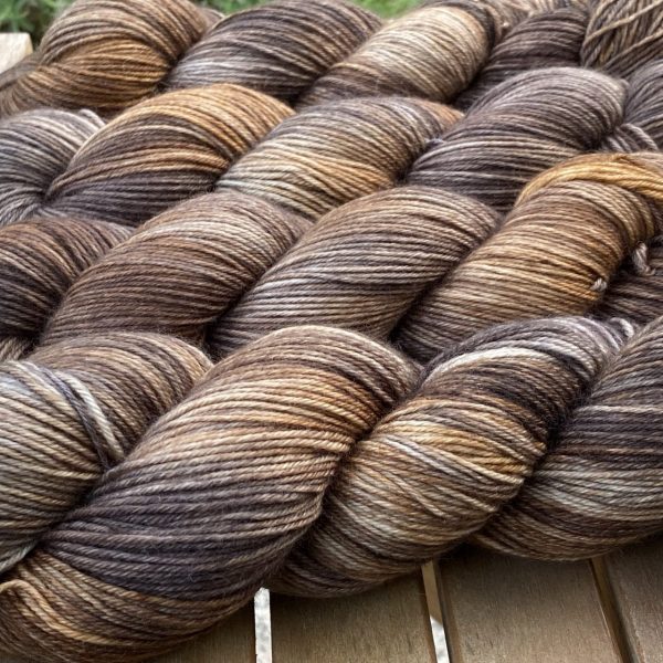 4-fach Sockenwolle fine - Espresso Mélange