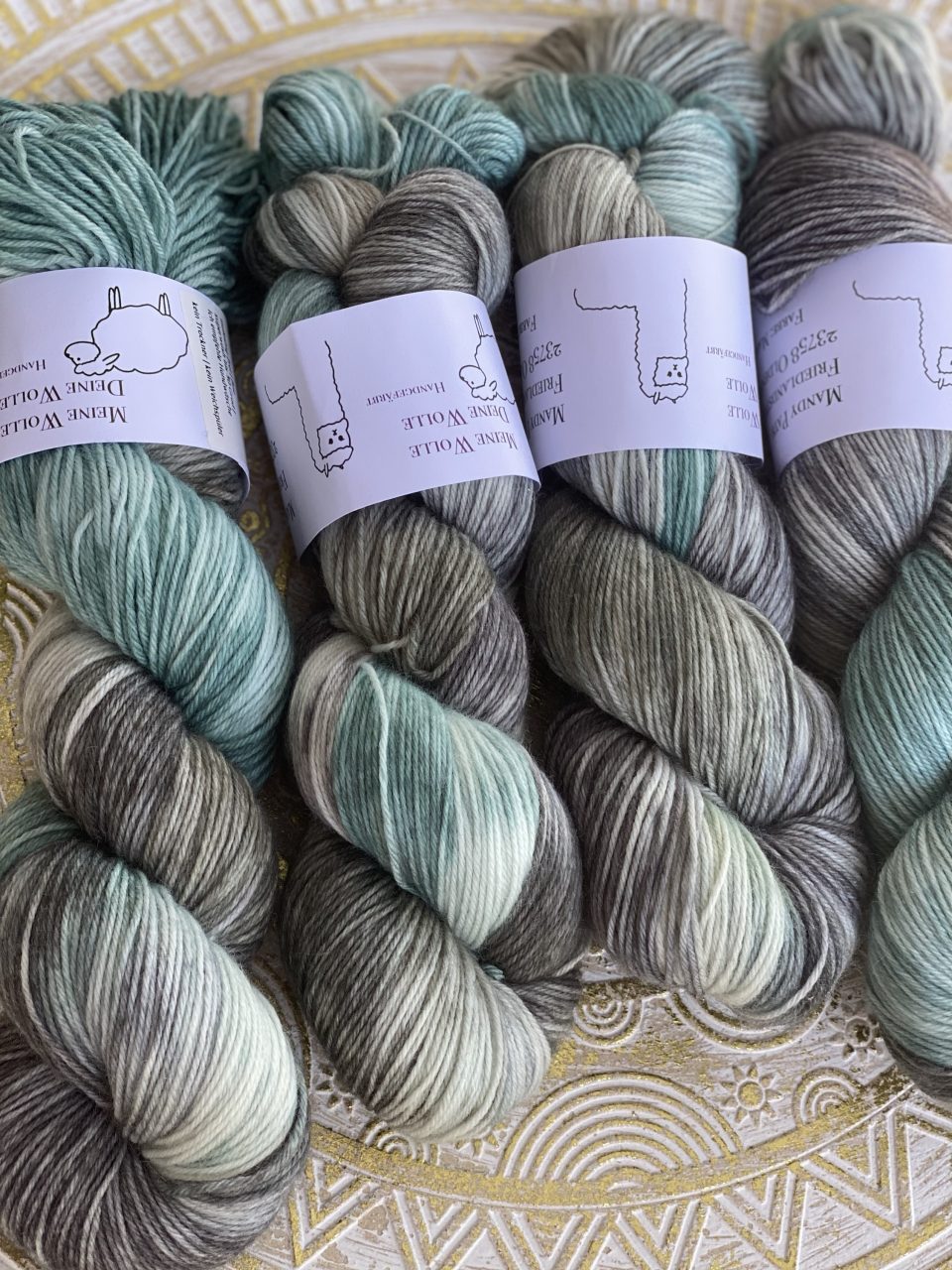 4-fach Sockenwolle fine - Marbel Sage