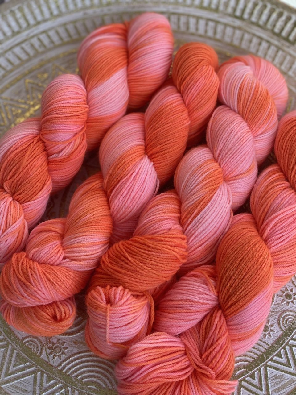 4-fach Sockenwolle fine - Neon Coral