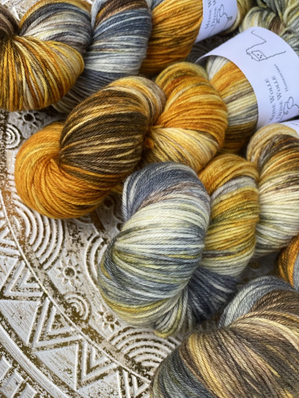 4-fach Sockenwolle extra fine - Smoky Golden – Bild 2