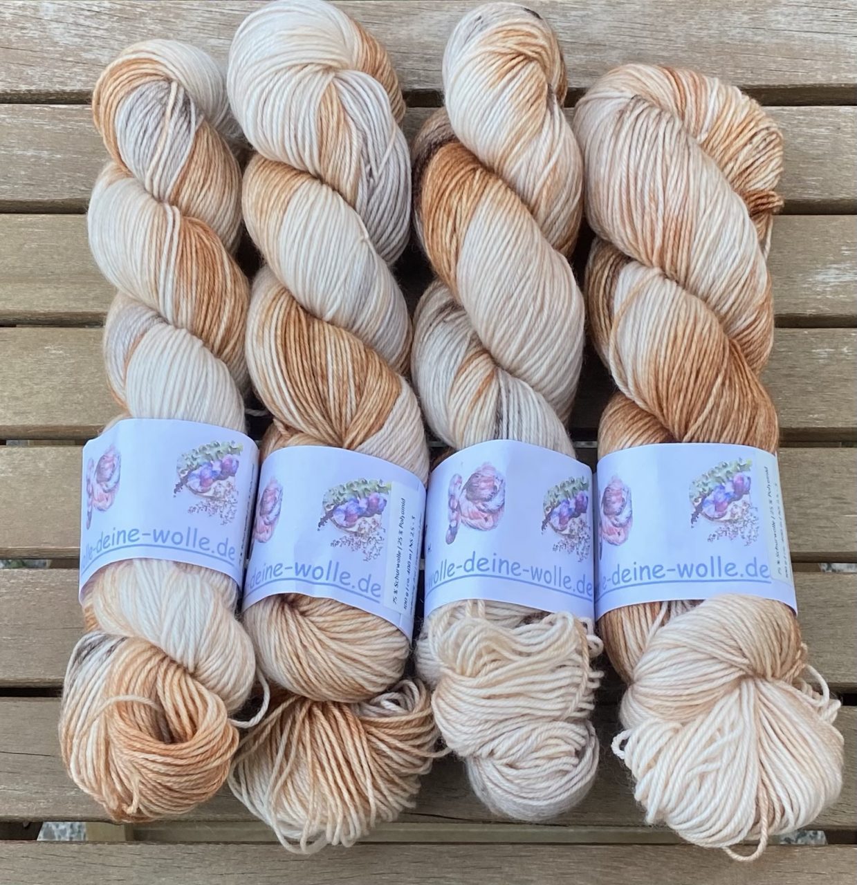 4-fach Sockenwolle fine - Caramel Swirl – Bild 4