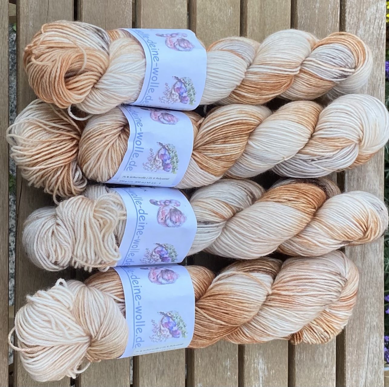 4-fach Sockenwolle fine - Caramel Swirl – Bild 3