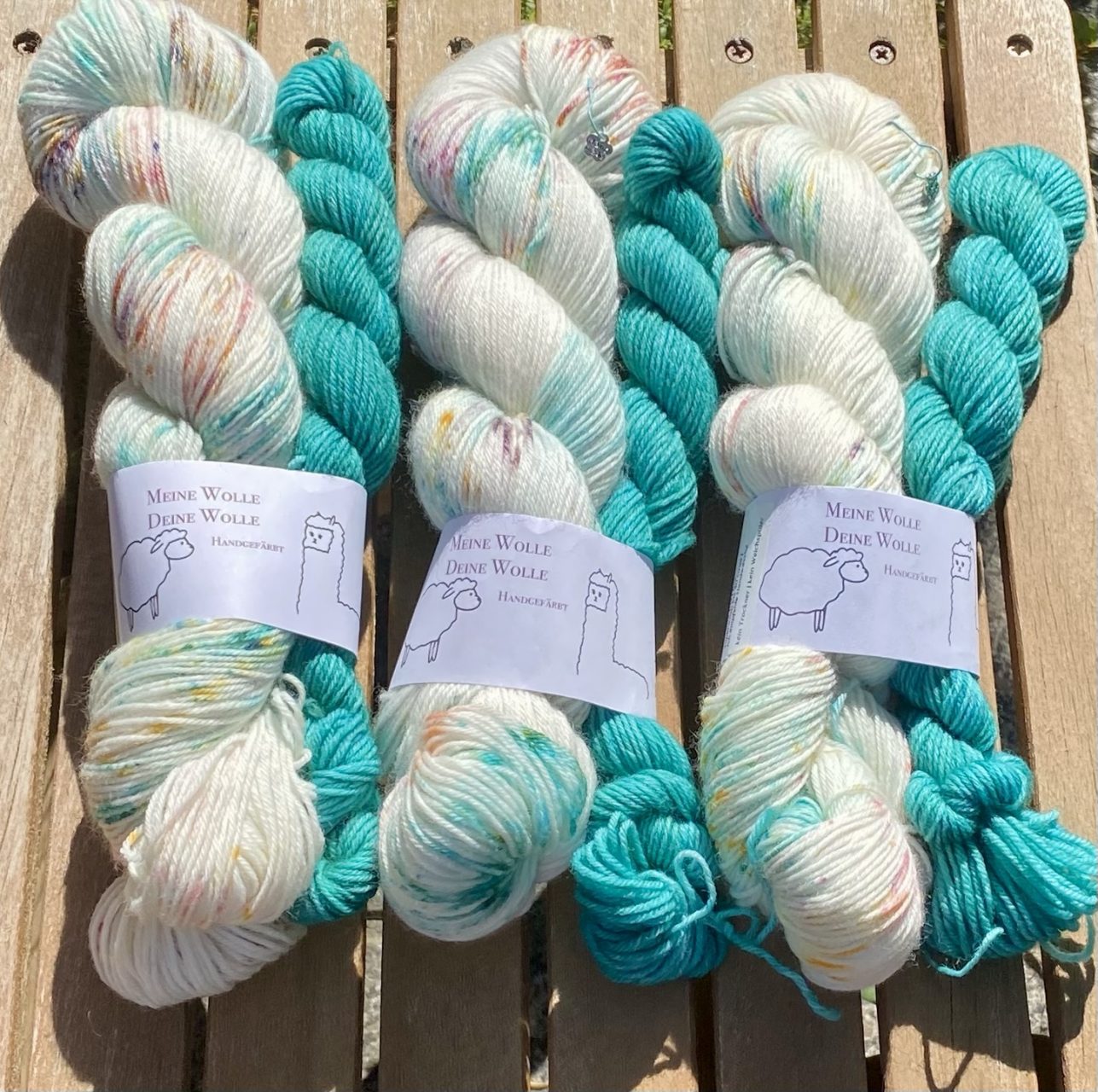 4-fach Sockenwolle fine - Confetti Cloud - mit Mini