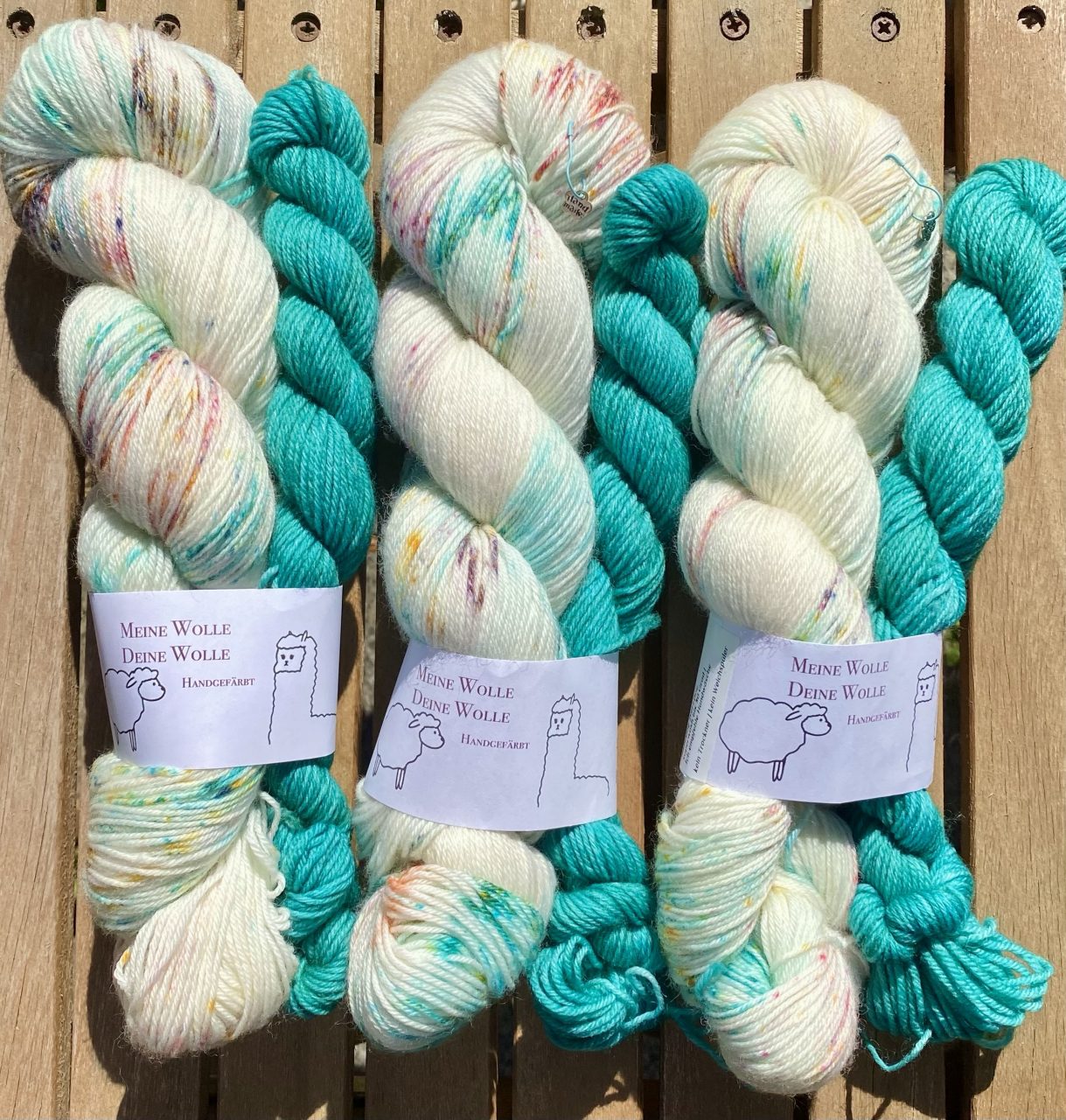 4-fach Sockenwolle fine - Confetti Cloud - mit Mini – Bild 4