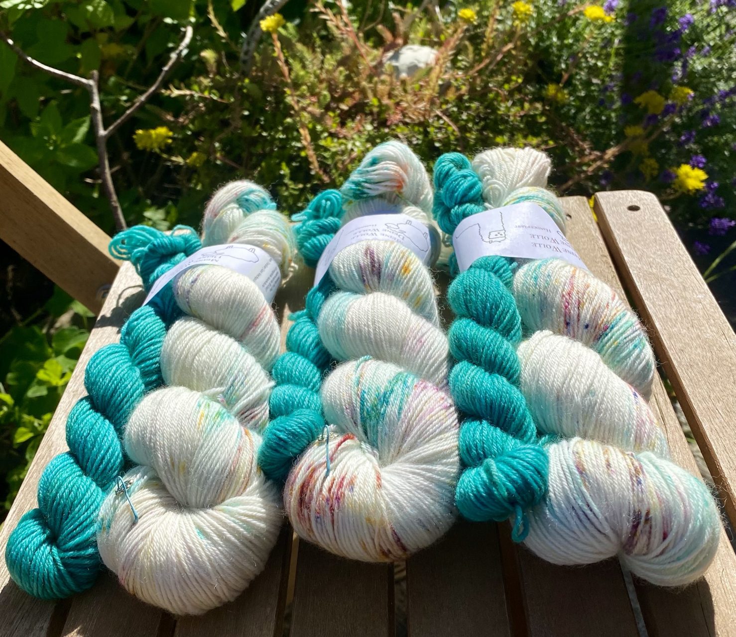 4-fach Sockenwolle fine - Confetti Cloud - mit Mini – Bild 3