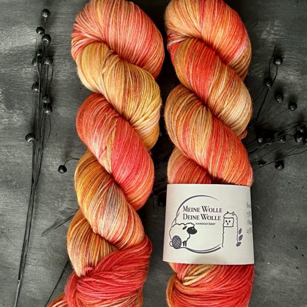 4-fach Sockenwolle extra fein - Sunset Flame