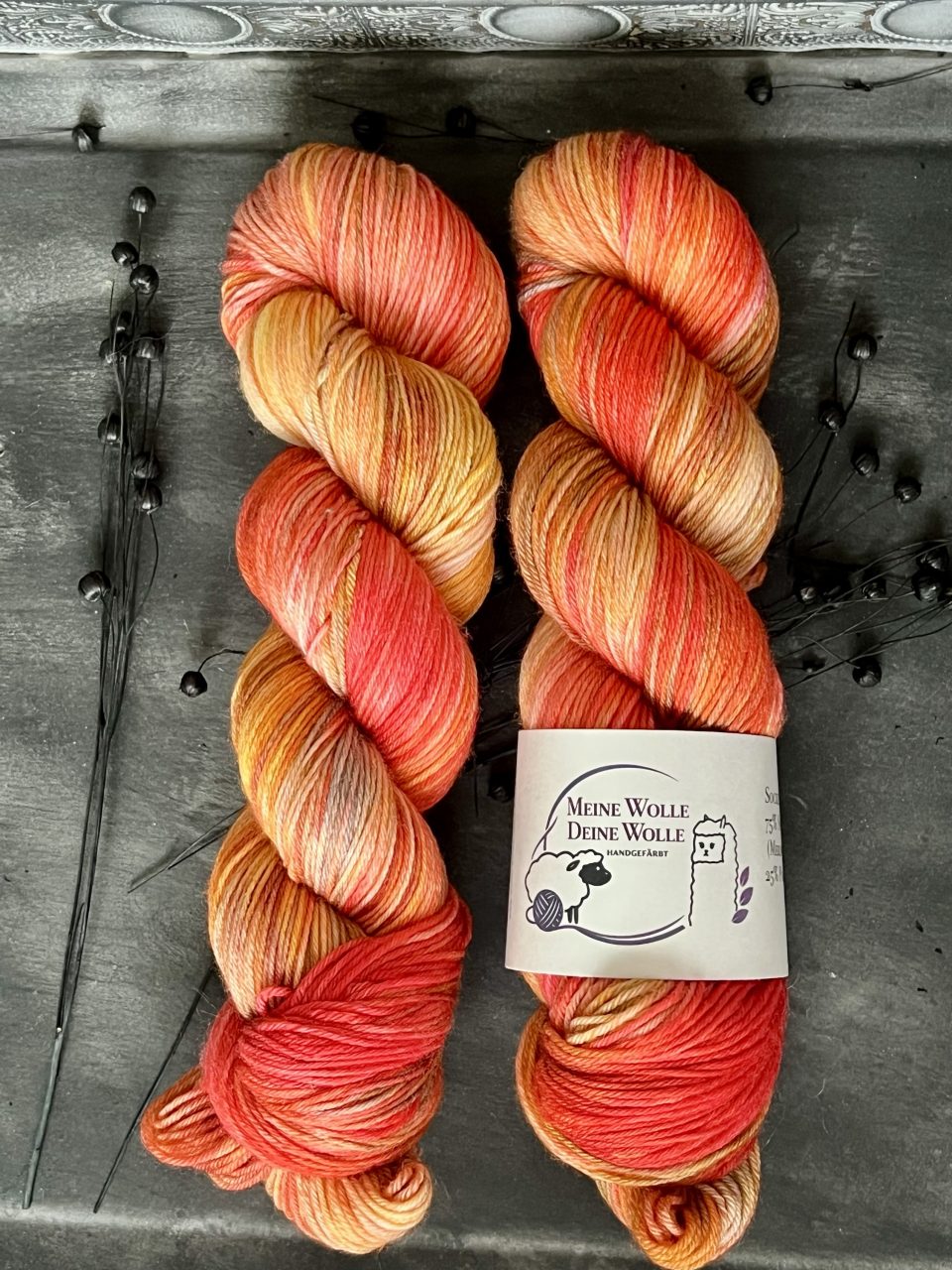 4-fach Sockenwolle extra fein - Sunset Flame