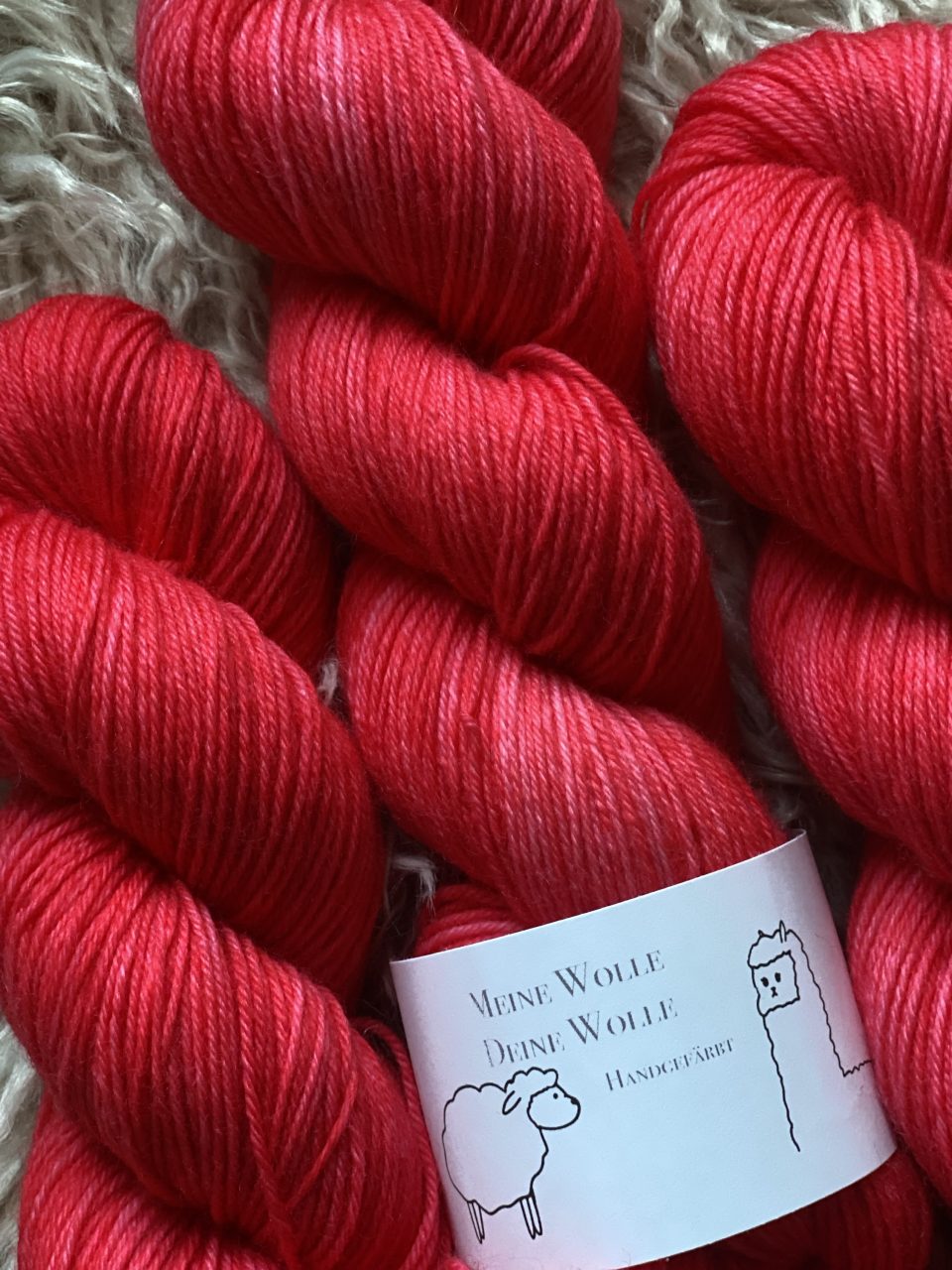 4-fach Sockenwolle fine - semi solid - Flamenco – Bild 2