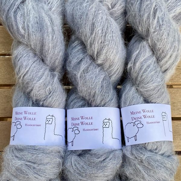 Federleicht Baby Suri|Seide 50g - semi solid - Silver Metal