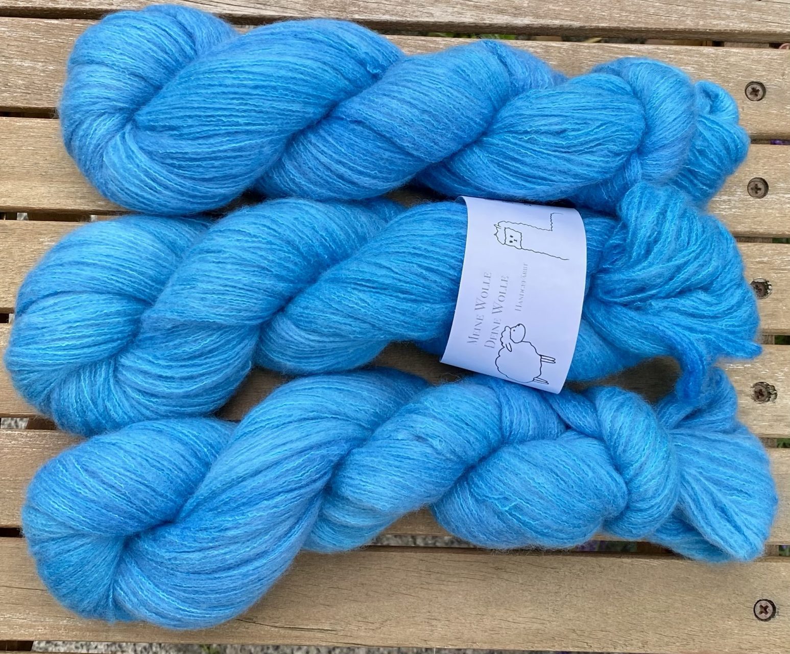 Kuschelwolke Merino|Seide|Kaschmir 50g - semi solid - Swimmingpool – Bild 3