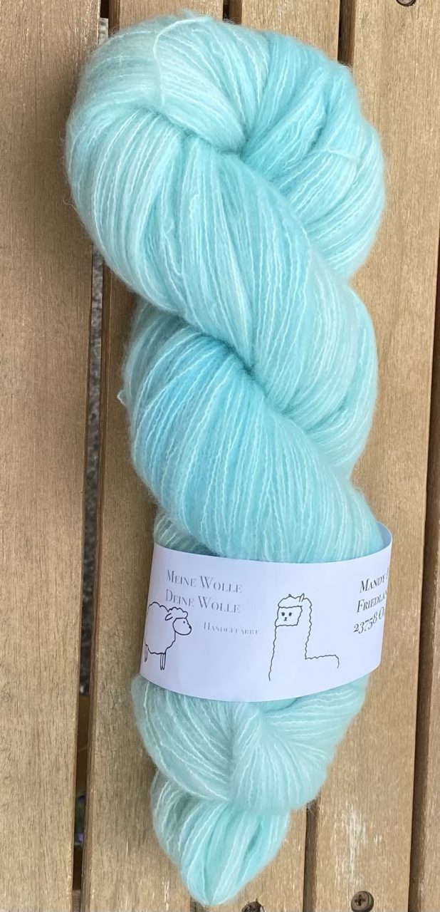 Kuschelwolke Merino|Seide|Kaschmir 50g - semi solid - Lagoon Breeze – Bild 4