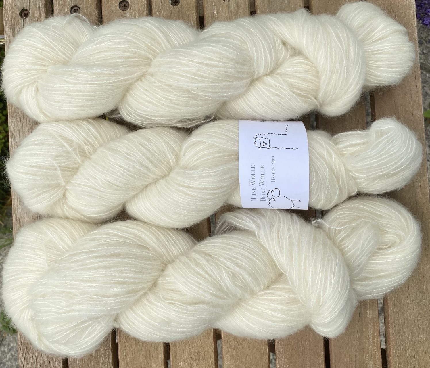Kuschelwolke Merino|Seide|Kaschmir 50g - Natural – Bild 2