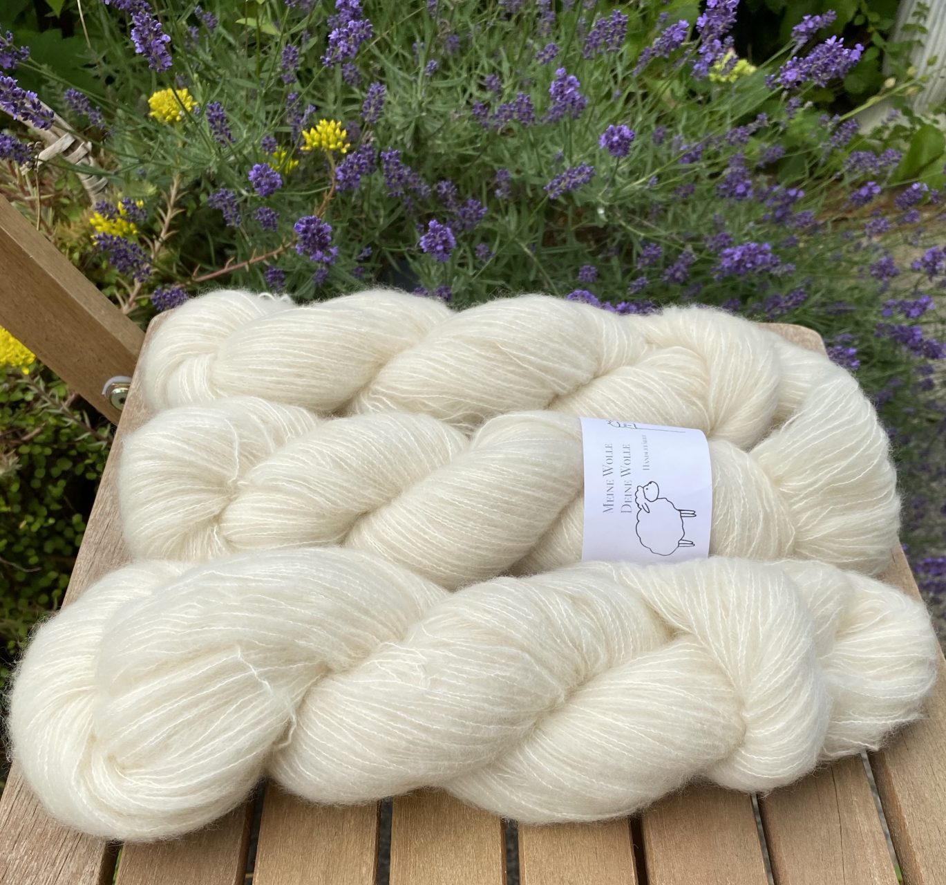 Kuschelwolke Merino|Seide|Kaschmir 50g - Natural – Bild 3