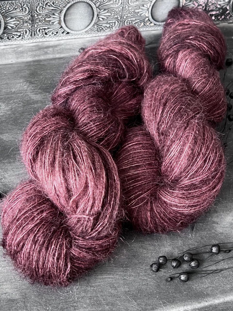 Federleicht Baby Suri|Seide 50g - semi solid - Mahagoni – Bild 2