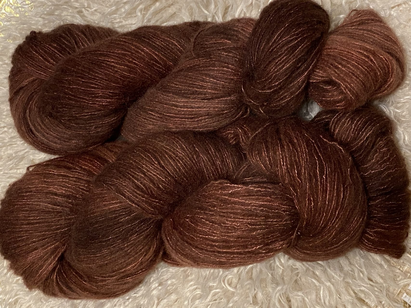Kuschelwolke Merino|Seide|Kaschmir 50g - semi solid - Chestnut – Bild 2