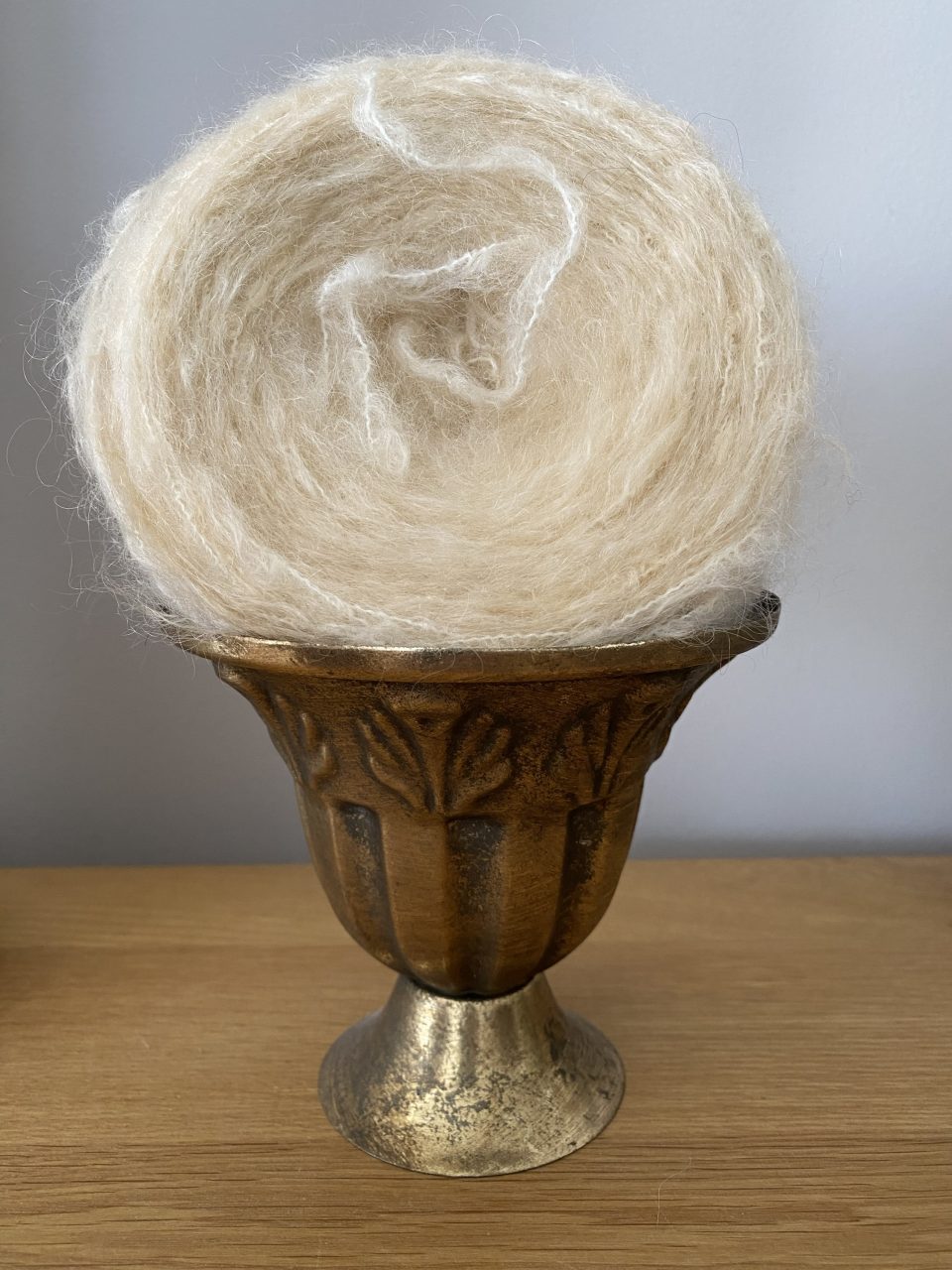 Wolluminös Mohair - semi solid - Creamy – Bild 2