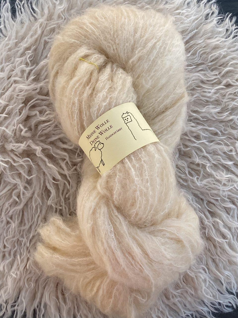 Wolluminös Mohair - semi solid - Creamy – Bild 4