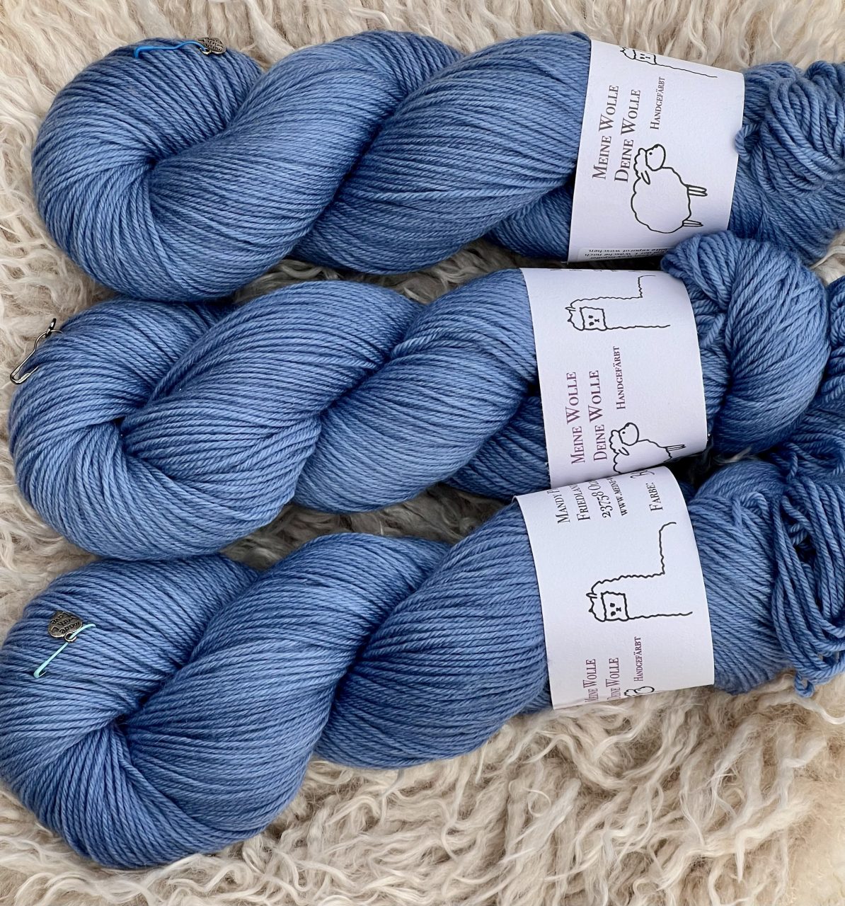 4-fach Sockenwolle extra fein - semi solid - Blue Jeans – Bild 3