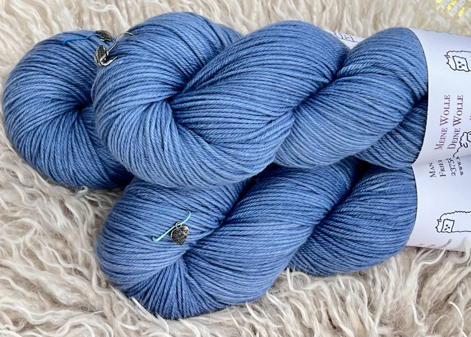 4-fach Sockenwolle extra fein - semi solid - Blue Jeans – Bild 2