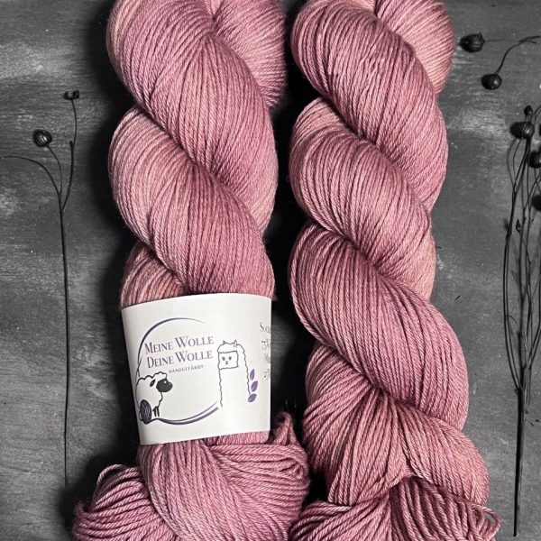 4-fach Sockenwolle extra fein - semi solid - Mauve Mirage