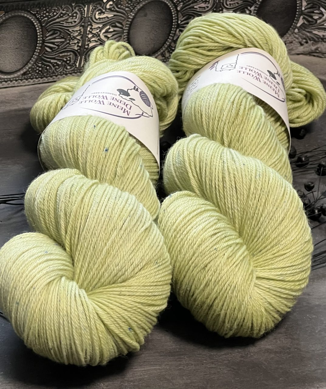 4-fach Sockenwolle extra fein - semi solid - Pistachio Blue Pepper – Bild 2