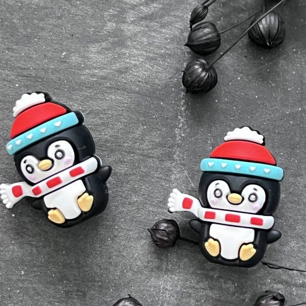 Maschen-/Nadel-Stopper - 1 Set mit 2 Stoppern - Winter Pinguin