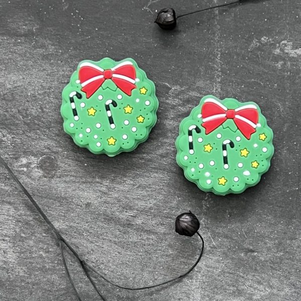 Maschen-/Nadel-Stopper - 1 Set mit 2 Stoppern - Weihnachtsgrün