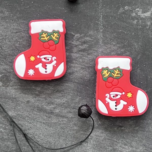 Maschen-/Nadel-Stopper - 1 Set mit 2 Stoppern - Weihnachtsstiefel