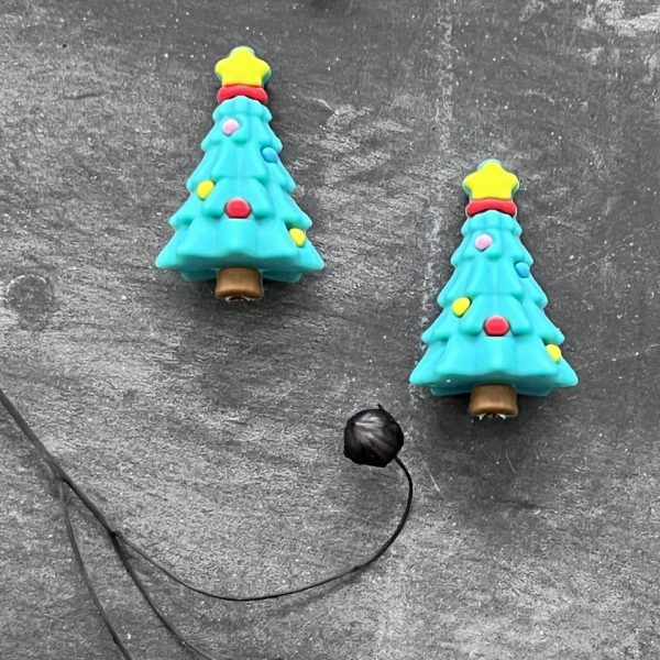 Maschen-/Nadel-Stopper - 1 Set mit 2 Stoppern - Weihnachtsbaum