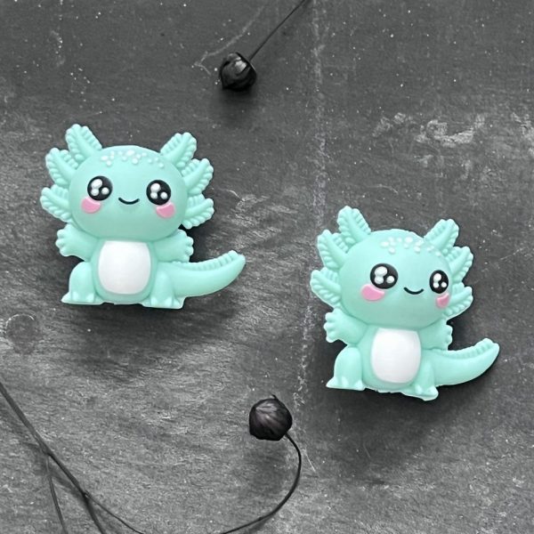 Maschen-/Nadel-Stopper - 1 Set mit 2 Stoppern - Axolotl mint