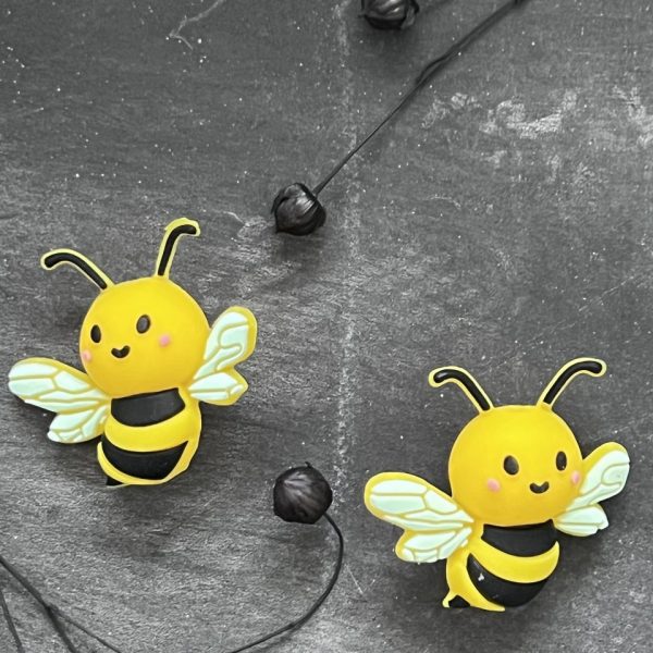 Maschen-/Nadel-Stopper - 1 Set mit 2 Stoppern - Biene