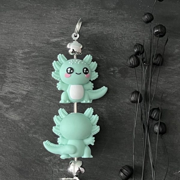 Maschen-/Nadel-Stopper - 1 Set mit 2 Stoppern - Axolotl mint