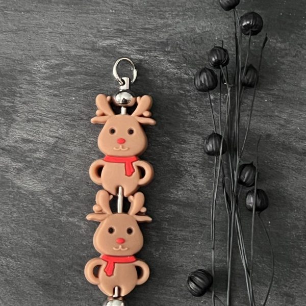 Maschen-/Nadel-Stopper - 1 Set mit 2 Stoppern - Weihnachtselch