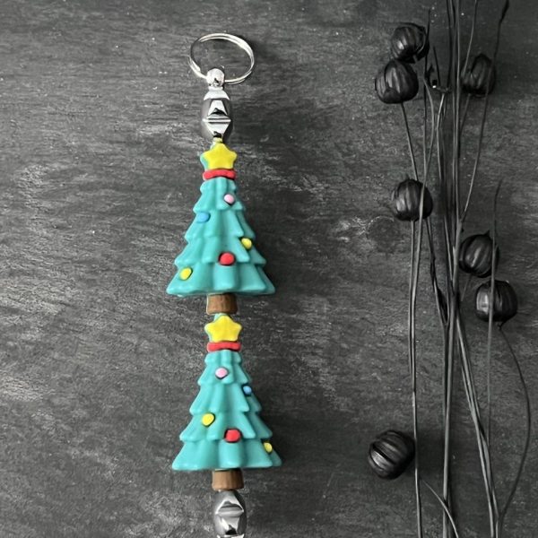 Maschen-/Nadel-Stopper - 1 Set mit 2 Stoppern - Weihnachtsbaum