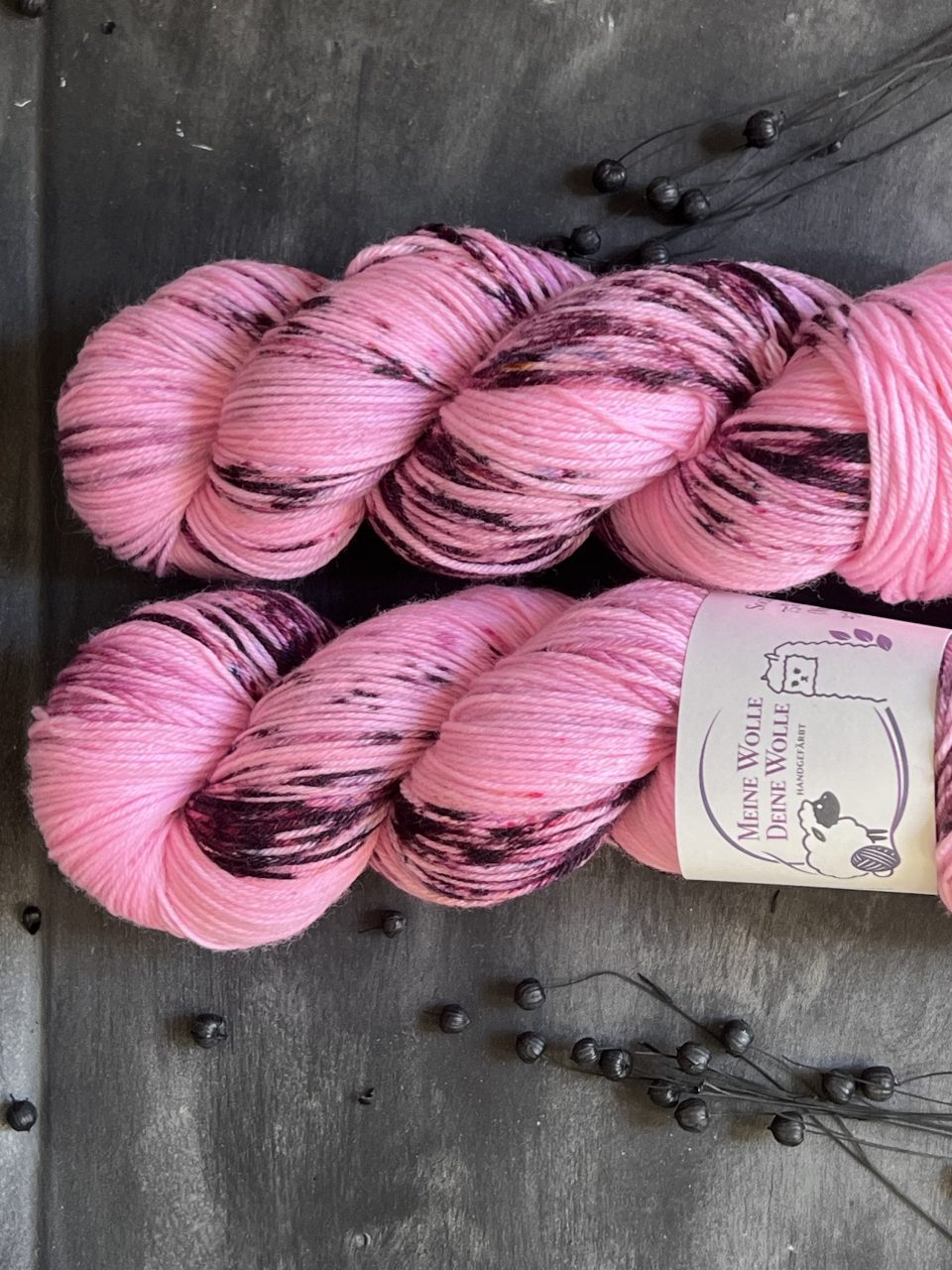4-fach Sockenwolle extra fein - Peony Candy – Bild 3
