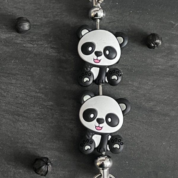 Maschen-/Nadel-Stopper - 1 Set mit 2 Stoppern - Pandabär